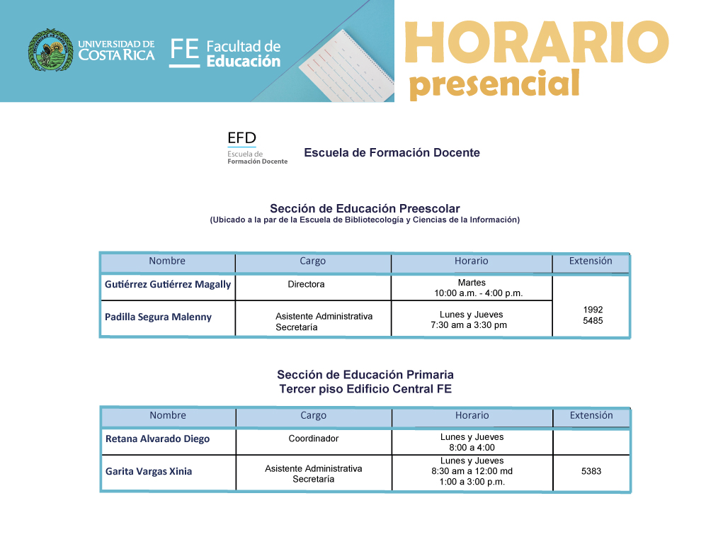 Horarios EFD