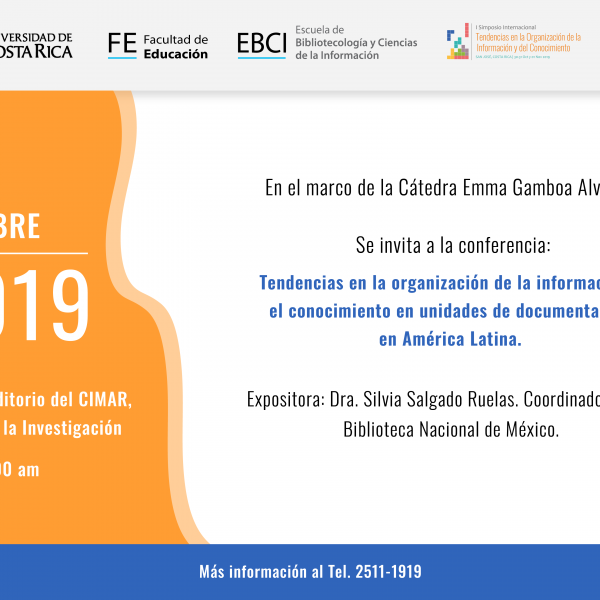 Cátedra Emma Gamboa: Tendencias en la organización de la Información y el conocimiento en unidades de información en América Latina