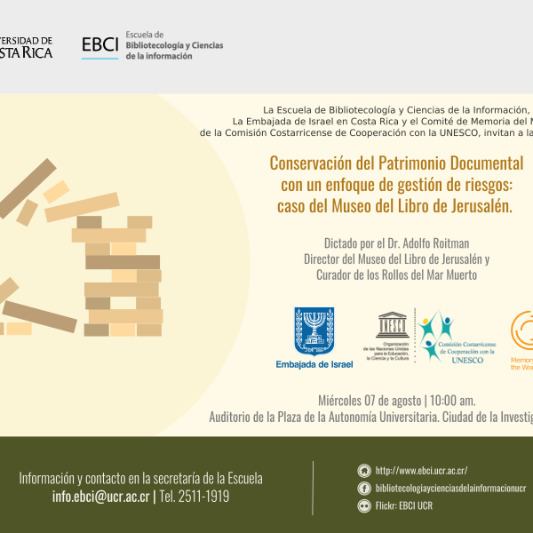 Conferencia: Conservación del Patrimonio Documental con un enfoque de gestión de riesgos: Caso Museo del Libro de Jerusalem