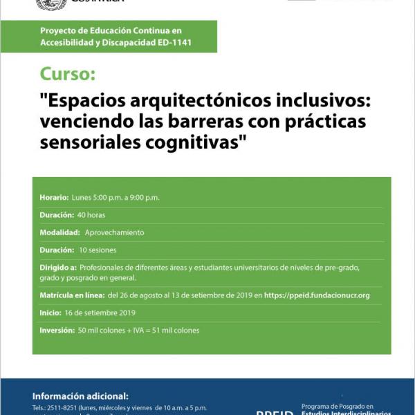 Curso espacios arquitectónicos inclusivos:venciendo las barreras con prácticas sensoriales cognitivas