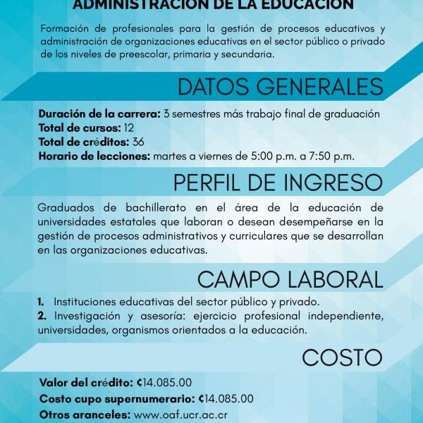 Inscripción Licenciatura en Ciencias de la Educación con Énfasis en Administración Educativa