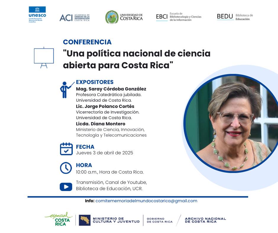 Conferencia: Una política nacional de ciencia abierta para Costa Rica
