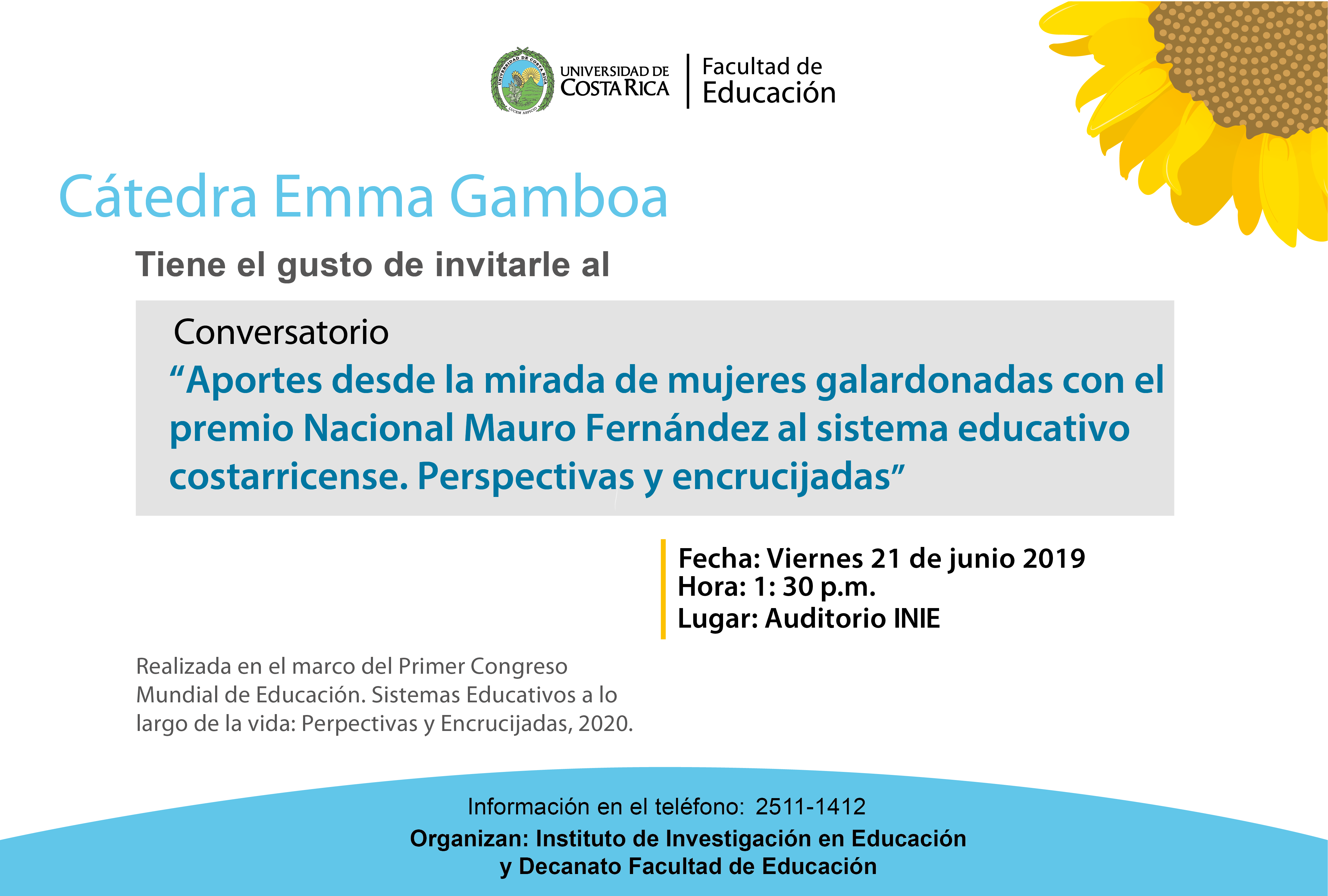 Cátedra Emma Gamboa Charla "Apoyos educativos en III ciclo y educación Diversificada"