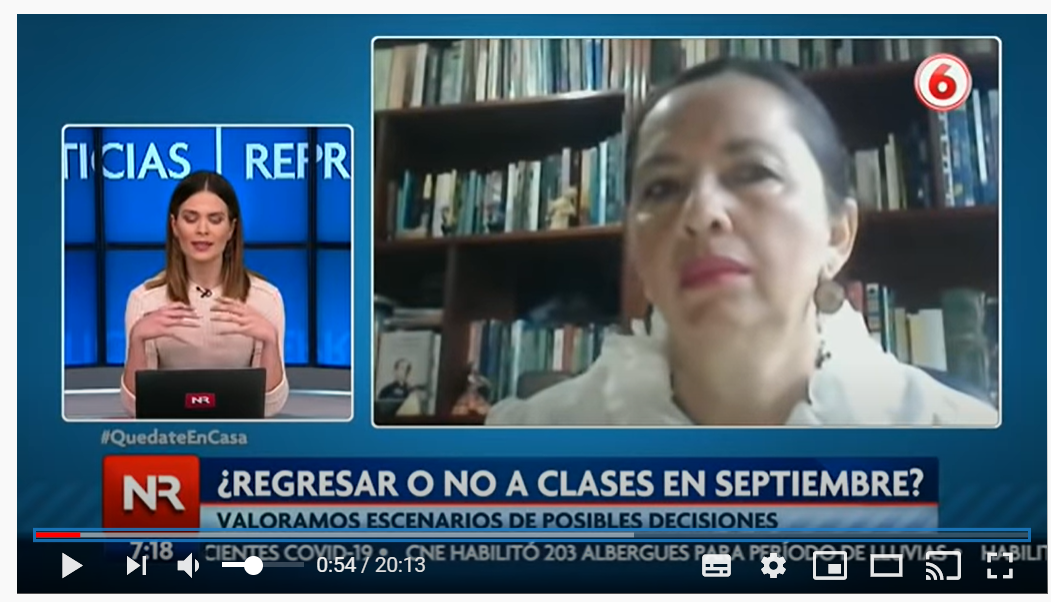 Entrevista en noticiero sobre regreso a clases en setiembre