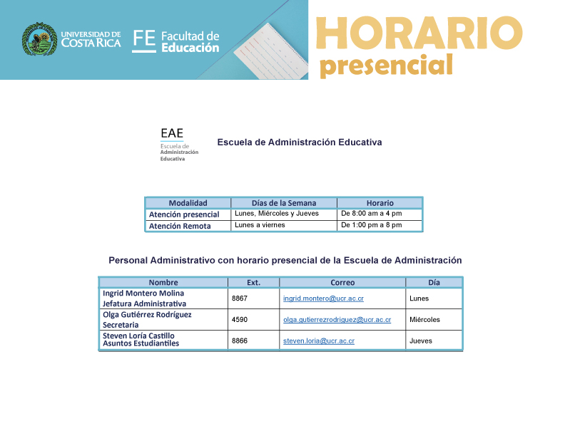 Horarios EAE