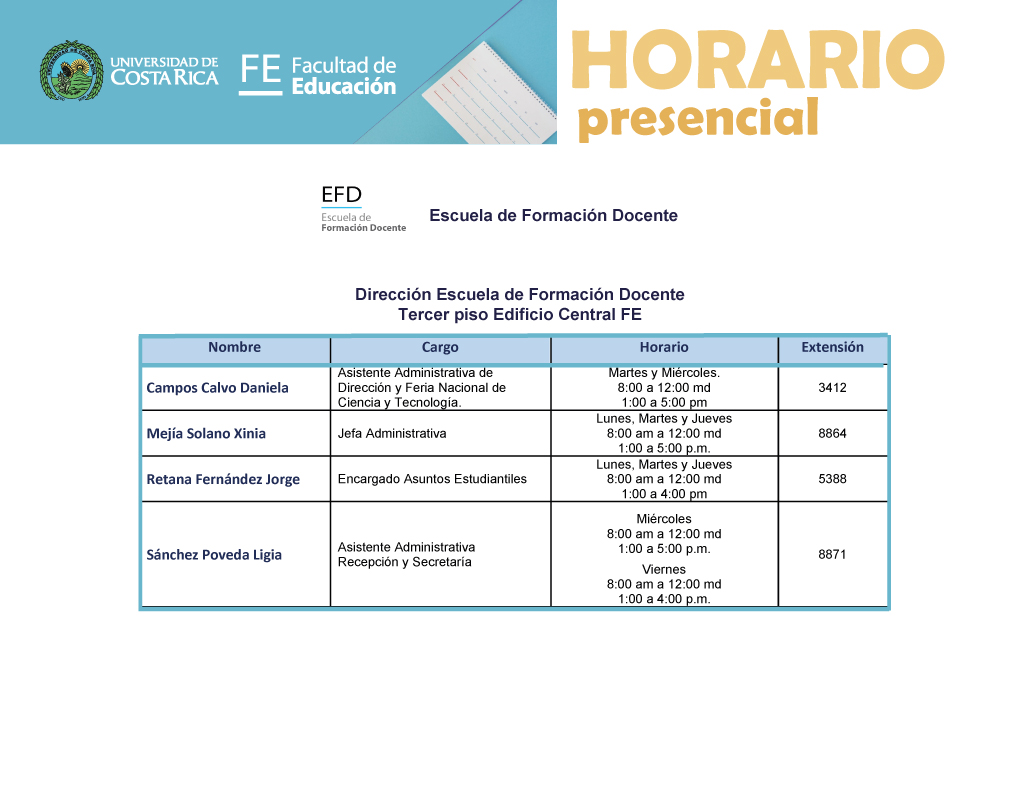 Horarios EFD