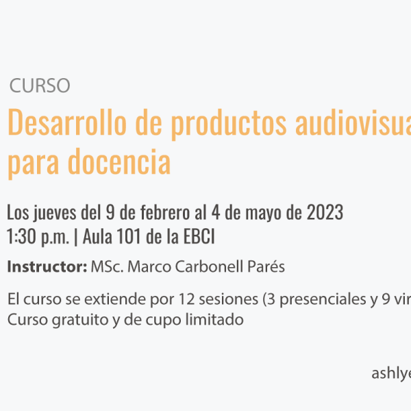 Curso: Desarrollo de productos audiovisuales para docencia